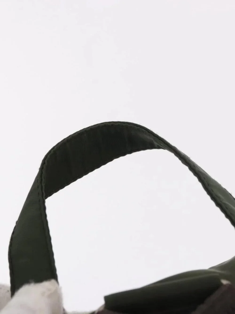 PRADA Backpack Nylon Khaki Silver Auth hk3832
